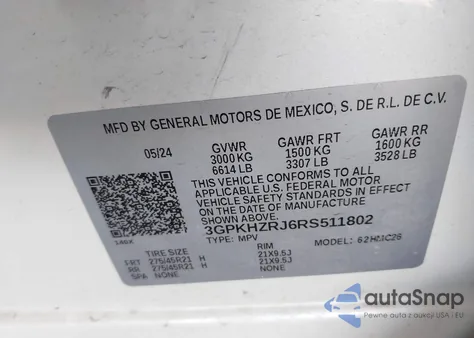2024 Honda Prologue Elite from USA, damaged, VIN 3GPKHZRJ6RS511802